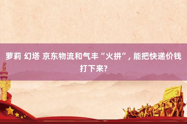 萝莉 幻塔 京东物流和气丰“火拼”， 能把快递价钱打下来?