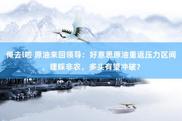 俺去l啦 原油来回领导：好意思原油重返压力区间，理睬非农，多头有望冲破？