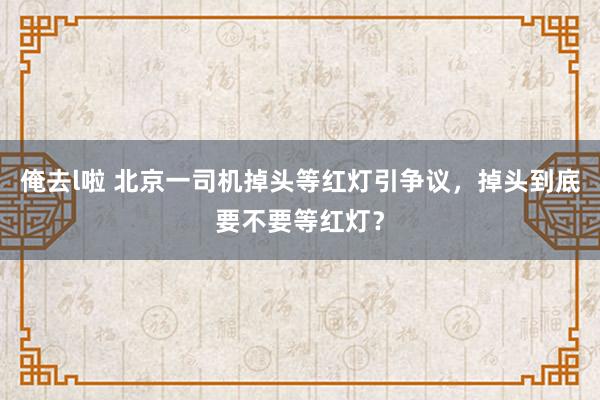 俺去l啦 北京一司机掉头等红灯引争议，掉头到底要不要等红灯？