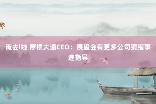 俺去l啦 摩根大通CEO：展望会有更多公司猬缩事迹指导